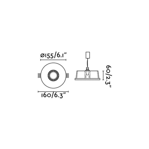 Faro Neu - 1-lichts ronde inbouwspot gips, wit