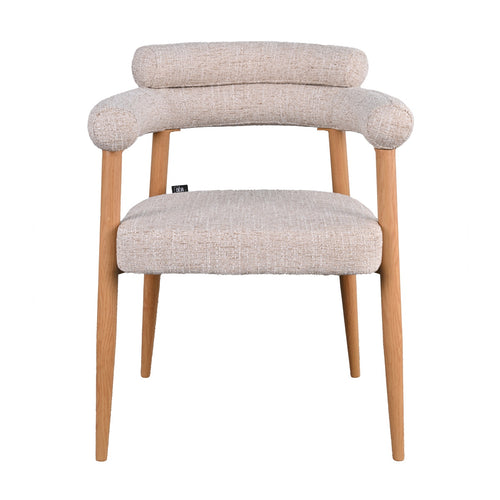 DÉJA Living Eetkamerstoel Lidingö - Beige/Naturel Stof - Set van 2