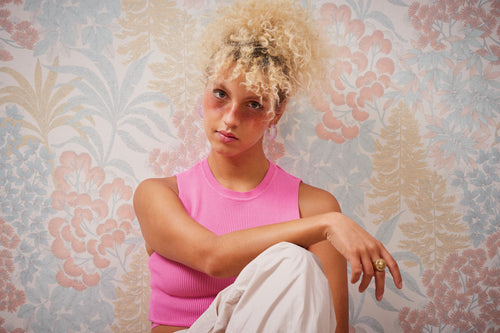 Livingwalls behang bloemen wit, blauw, geel, roze en zilver - 53 cm x 10.05 m - AS-391281 - vtwonen shop