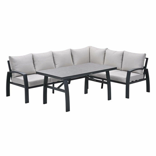 Garden Impressionslounge dining set Cameron 4-delig rechts incl stoel - desert sand