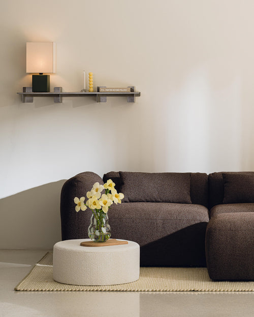 noo.ma Folk Pouf Wide - Clay Grey Mélange, 71x71x26 cm