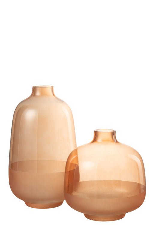 J-Line vaas Hany - glas - perzik - large - 27 cm hoog - vtwonen shop