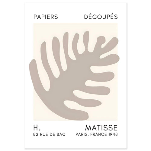 Artfulprints Poster met Lijst Matisse – Coral bloom grey   - 50x70 cm - Grijs