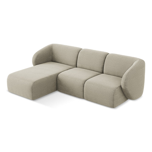 LaMiaSofa hoekbank links Cervo - bouclé - taupe - 248x166x99