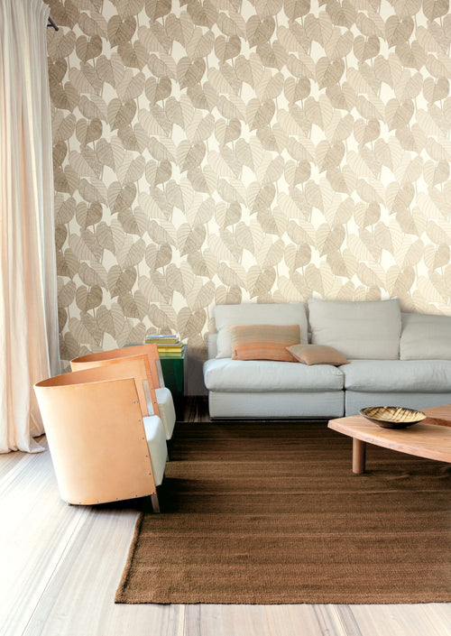 Masureel behang bladeren zand beige - 53 cm x 10.05 m - 631832 - vtwonen shop