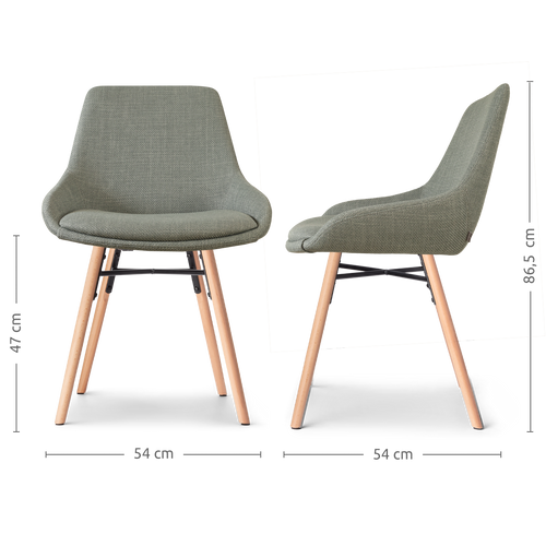 Nolon Nena-Isa Eetkamerstoel Saliegroen - Stof - Houten Poten - vtwonen shop