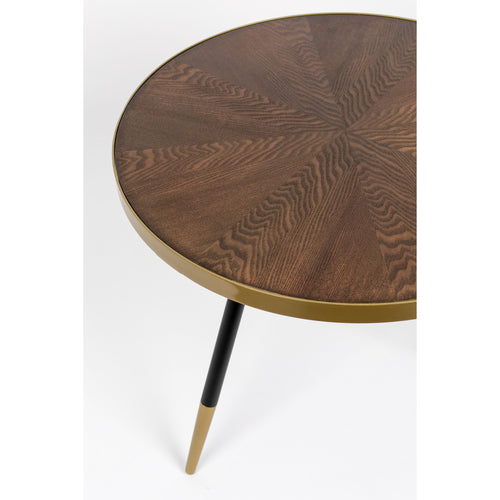 Housecraft Living Denise Salontafel Hout Rond 61 cm Bruin/ Goud - vtwonen shop