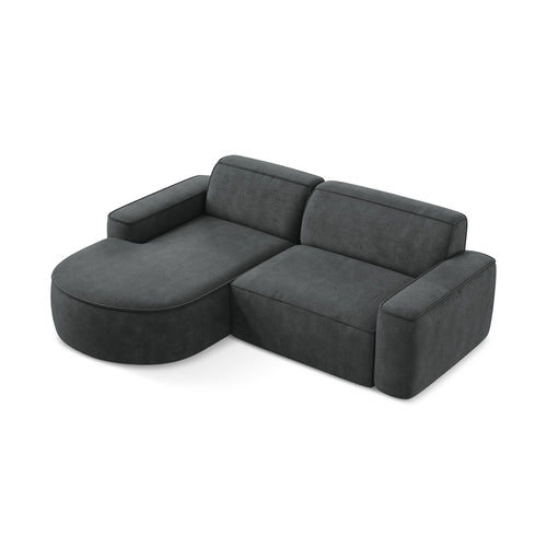 LaMiaSofa hoekbank links Melissa - chenille stof - donkergrijs - 224x166x70