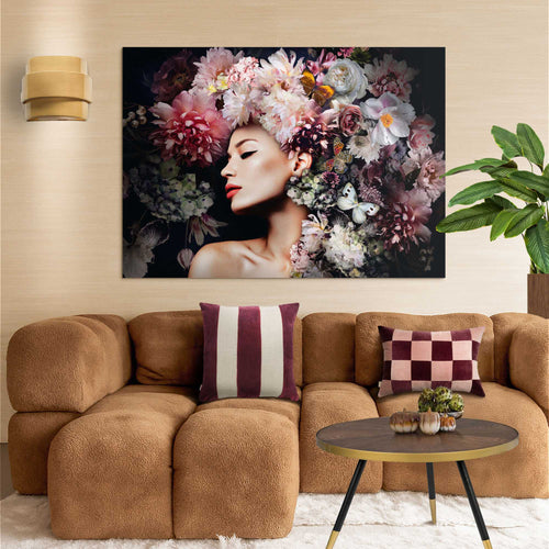 Reinders schilderij Vrouw met bloemenhoed - 100x140cm