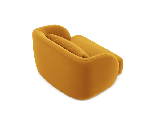 Cosmopolitan Design Fauteuil Tulum flueel, geel - 90x103x70cm