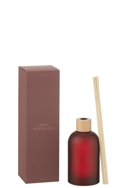 J-Line geurstokjes Accords Essentiels - Rose Séduisante - rood - 250 ml