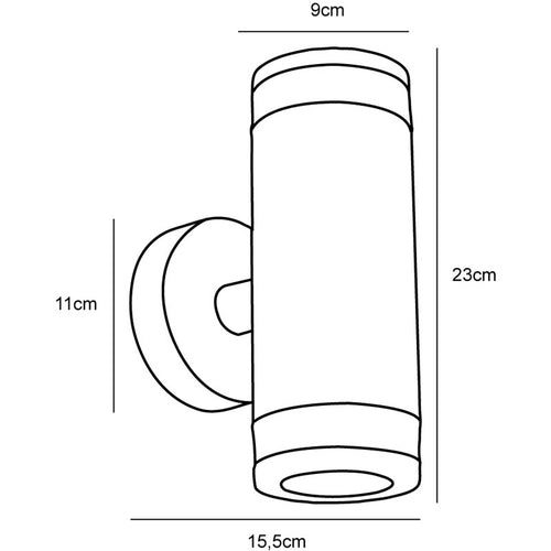 Nordlux Birk Wandlamp Buiten - Ø9cm - 2-lichts GU10 - IP44 - Zwart - vtwonen shop