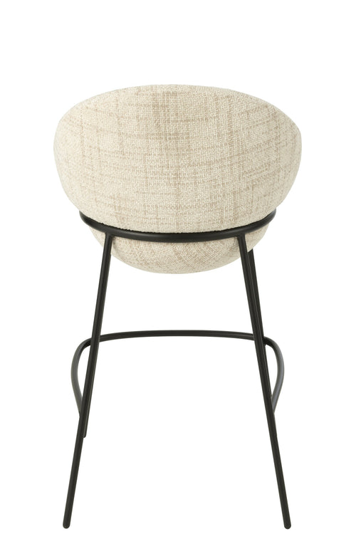 J-Line barstoel - ijzer - beige/zwart