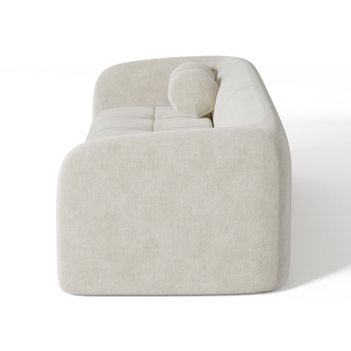 Sia Home - Rechte bank HAUSSMANN - Fluweel - Crème - 226cm