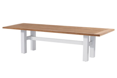 Hartman Dining Tuinset Sophie Yasmani - Naturel/Wit Teakhout - 300x100x76cm - vtwonen shop