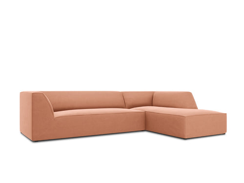 Micadoni rechter hoekbank Ruby 4-zits, flueel, roze - 180x273x69cm