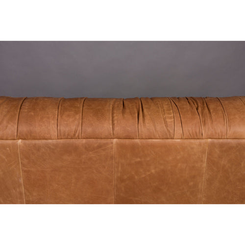 Dutchbone Douglas 3-zitsbank Leer Cognac Bruin - vtwonen shop