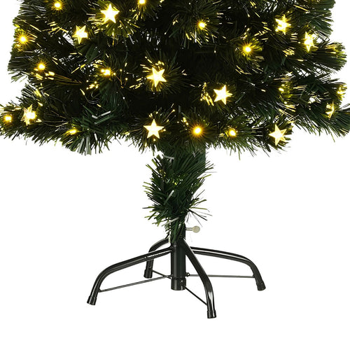 Luca Lighting Mercury Kerstboom met Fibre Optic Verlichting - Kerstversiering voor Binnen met 135 LED Lampjes - Kunstboom Rond met Sterrenpiek - H120