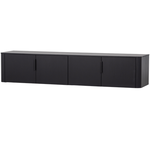 WOOOD tv meubel Gunnar - Grenenhout - Matzwart - 56x200x44