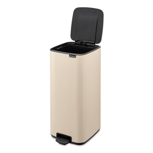 Brabantia Bo Pedaalemmer, 30 liter, stil sluitend, kunststof binnenemmer - Soft Beige