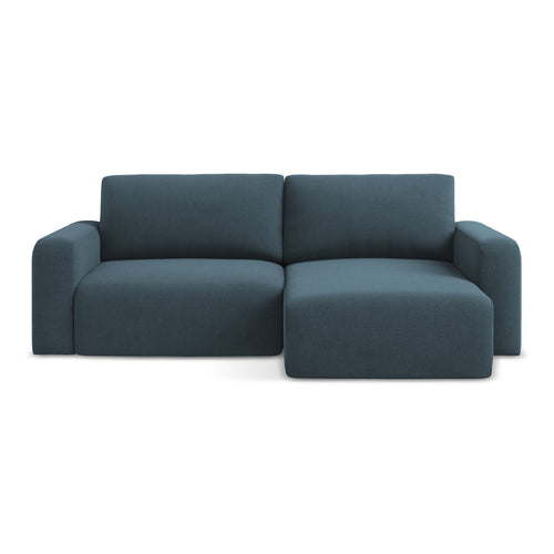 LaMiaSofa hoekbank rechts Ostia - textuurstof - jeans - 244x149x79