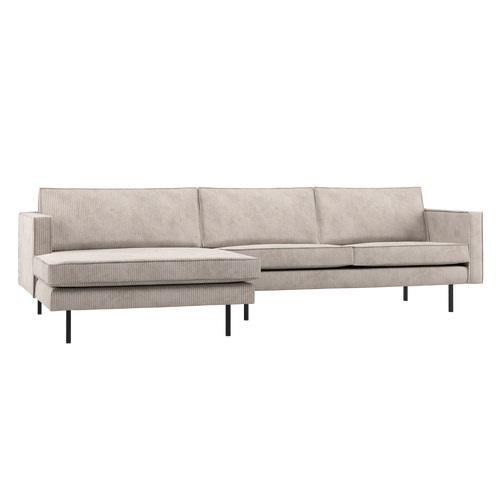 WOOOD chaise longue bank links Rodeo - Ribstof - Ecru - 85x300x155 - vtwonen shop