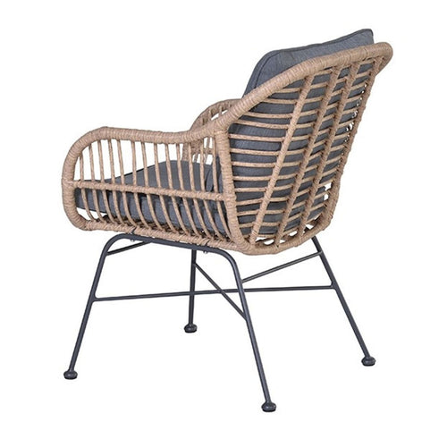 Margriet dining fauteuil - carbon black - natural rotan - mystic grey