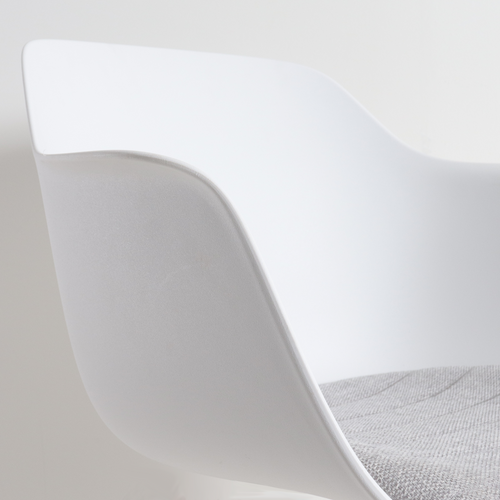 Nolon Nout-Liz Bureaustoel Wit - Lichtgrijs Kussen - Wit Onderstel - vtwonen shop