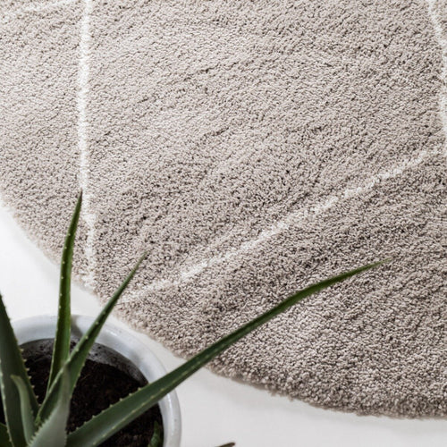 Interieur05 Berber Rond vloerkleed hoogpolig Grijs/Beige/Zand/Cream - scandinavisch - nea - 120 x 120 cm - vtwonen shop