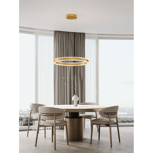 Nova Luce ALARO Geïntegreerde LED-pendellamp in messing goud, Triac dimbaar, 46W, 3067lm, 3000K