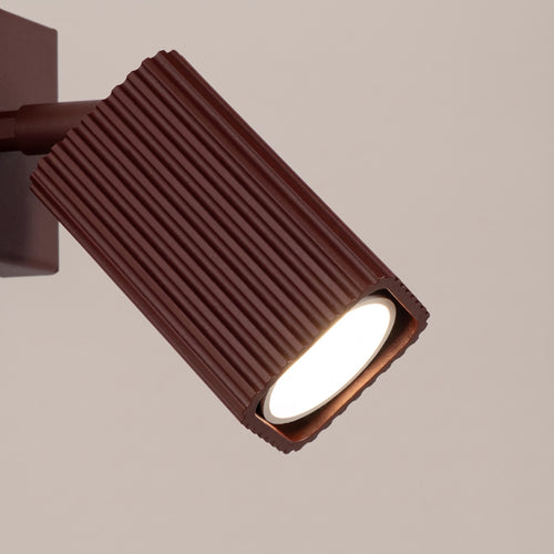Sollux Lighting Wandlamp RAYO bruin met schakelaar - 8x16x16cm