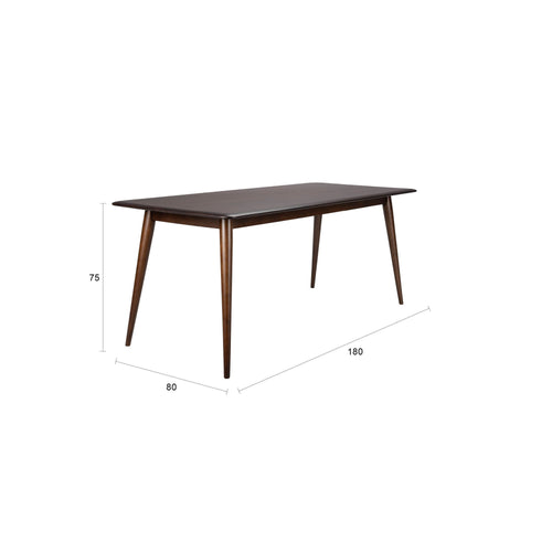 Dutchbone Elroy Eettafel 180x80 cm Hout Walnootkleur Bruin