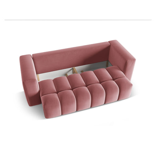 Cosmopolitan Design - Slaapbank met opbergdoos Verona 3-zits, flueel flamingo - 98x252x85cm