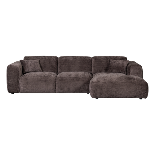 WOOOD chaise longue bank rechts Cloud - Chenille - Bruin - 80x280x165