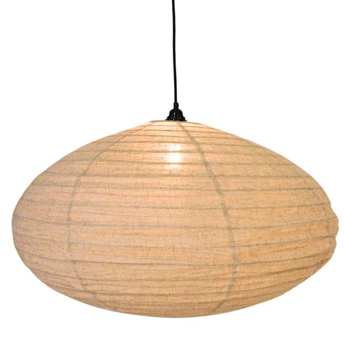 NOA MAY Hanglamp Ellips - taupe - linnen - XXL - Ø 80 cm / H 45 cm