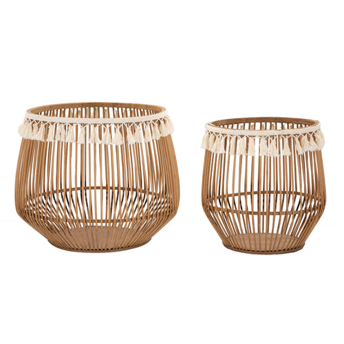 Mauro Ferretti mand - set van 2 - Ø 47x39,5 en 34x36,5 cm - bruin