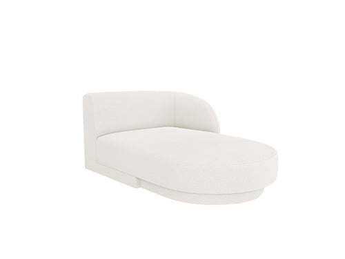 Micadoni rechter chaise longue Miley 2-zits, boucle wit - 156x90x70cm