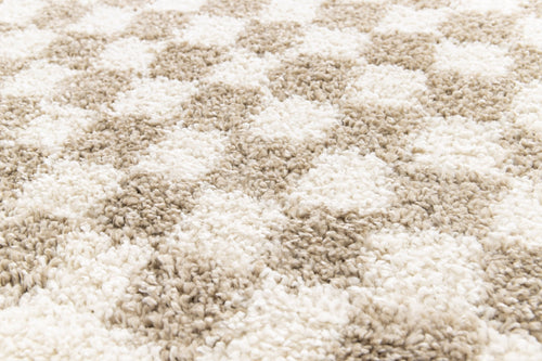 AFK Living vloerkleed Checkers - shaggy - beige - 160 x 213 cm