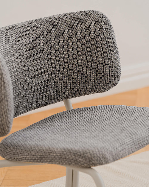 noo.ma Kei Lounge Chair - design fauteuil, metaal en 100% polyester, Black & Grey Mélange