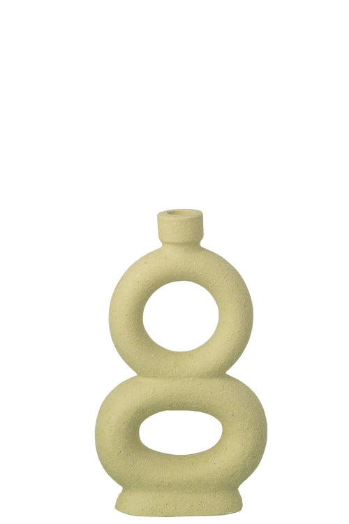J-Line vaas Soliflore 2 Rings - steengoed - muntgroen - large
