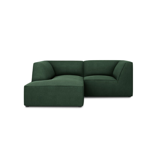 Cosmopolitan Design - Modulaire hoekbank links Siena 3-zits, structurele stof groente - 180x186x69cm