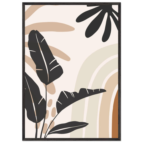 Artfulprints Poster met Lijst Boho – Jungle motion   - 70x100 cm - beige