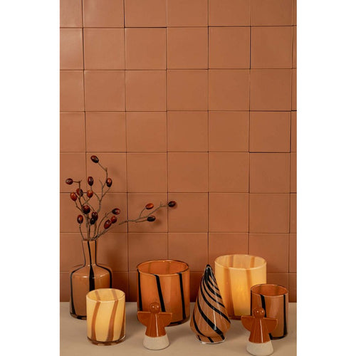 Home Society Waxinelichthouder Banding S - beige - glas - wanddecoratie - Ø 8 cm / H 10 cm - vtwonen shop