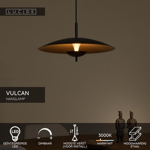 Lucide hanglamp VULCAN - Geïntegreerde LED - Zwart