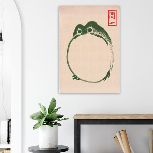 Artfulprints Poster Matsumoto Hoji - Frog III   - A4 21x29.7 cm - Donkergroen