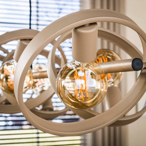 Giga Living Hanglamp Hover - Beige Metaal - 160x40x150cm
