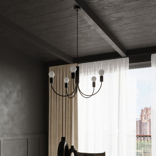 Sollux Lighting Kroonluchter PICCOLO 3 zwart - 45x45x100cm