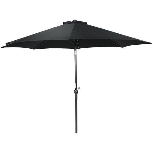 Garden Impressions stokparasol Lotus zwart Ø300 cm met Cosmo voet en hoes