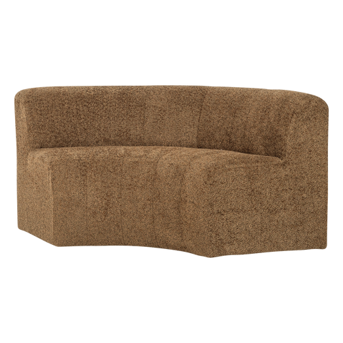 WOOOD eetbank halfronde hoek rug Mojo Base - Wollig - Honinggeel - 83x152x76