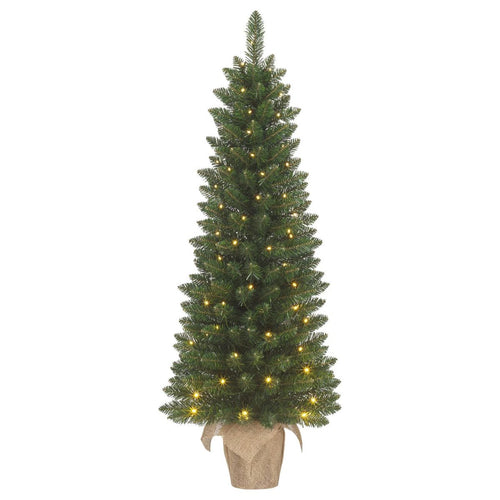 Black Box Trees Gerlos Kunstkerstboom met Verlichting - Kunstboom H120 x D51 cm - Kunst Kerstboom in Jute Zak - Kerstdecoratie voor Binnen - 166  Tips